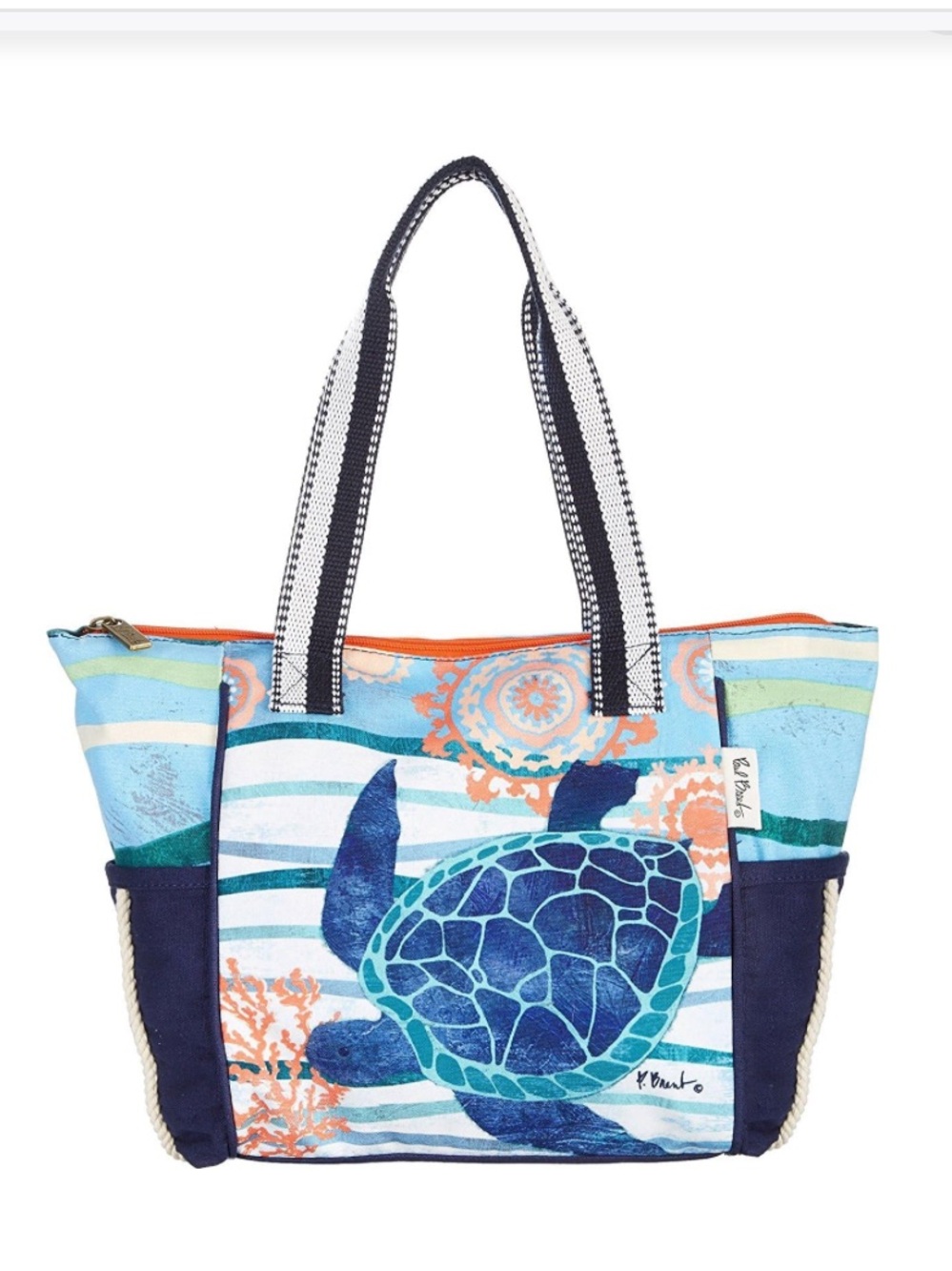 Paul Brent Sun N’ Sand Seaside Treasures Tote Handbag EUC Turtle Beach Bag